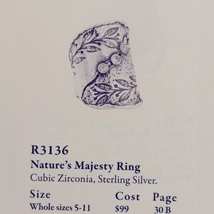 Silpada “Nature’s Majesty” ring size 6